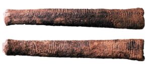 Hueso de Ishango: Un hueso con más de 20 mil años, usado en la prehistoria como herramienta de conteo y operaciones matemáticas